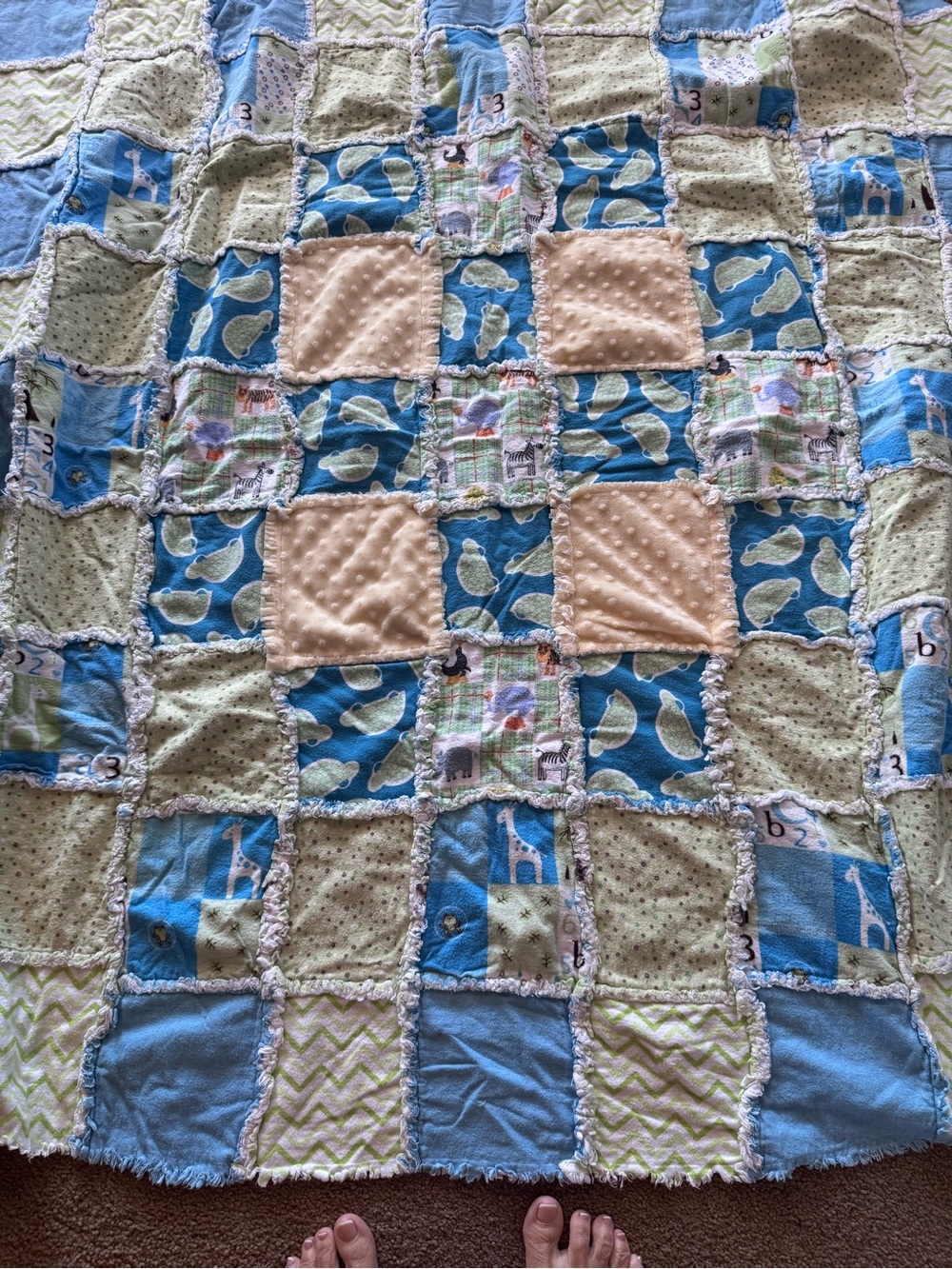 Cozy soft baby blanket,handmade by someones grandmother.
